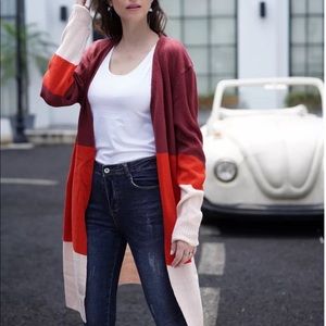 Beautiful knit striped cardigan size large